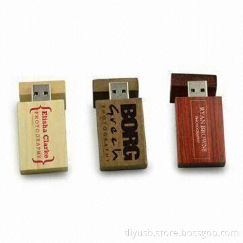Wooden USB Flash Drives with USB2.0 Interface, Original Chipset